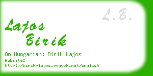 lajos birik business card